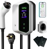 QPQ Level 2 EV Charger 40 Amp 240V EV Charger for Home Level 2, EV Car Charger with NEMA 14-50 Plug 25FT Cable, Swipe Card or Smart App Wall Electric Vehicle Charging Stations for J1772 Indoor/Outdoor