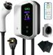 QPQ Level 2 EV Charger 40 Amp 240V EV Charger for Home Level 2, EV Car Charger with NEMA 14-50 Plug 25FT Cable, Swipe Card or Smart App Wall Electric Vehicle Charging Stations for J1772 Indoor/Outdoor