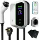 QPQ Level 2 EV Charger 40 Amp 240V EV Charger for Home Level 2, EV Car Charger with NEMA 14-50 Plug 25FT Cable, Swipe Card or Smart App Wall Electric Vehicle Charging Stations for J1772 Indoor/Outdoor