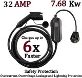 ,32 AMP, (7.68 KW), EV Charging Station - Level 2- EVSE- Charger for Electric Vehicles, You Set The AMPS- 32 AMP, 24 AMP, 20 AMP, 16AMP, 10 AMP -with 14-50P Power Plug