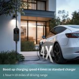 MAX GREEN Portable Level 1/2 EV Charger, 16 Amp 110-240V, 25FT Cable with NEMA 6-20 Plug & NEMA 5-15 Adapter for J1772 BEV/PHEV Home Electric Vehicle Charging Stations