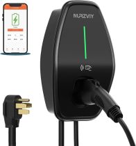 Plug-in EV Charger for Home 32 Amp NURZVIY Electric Vehicle Charging Station Smart EV Charger, NEMA 14-50 Plug-in Level 2 WiFi/Bluetooth Enabled EVSE, 90~260V, Plug and Play