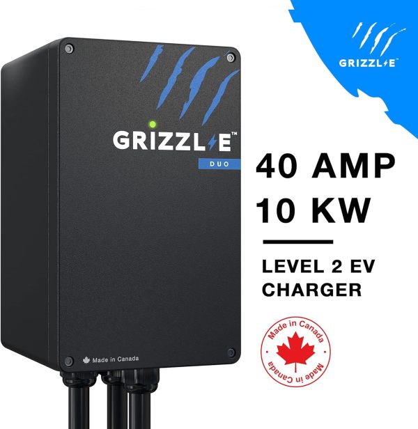 Grizzl-E Duo Level 2 Plug in EV Charger, up to 40 Amp, Two 24 feet Premium Cables (14-50 Plug)