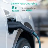 Portable Level 2 EV Charger 40 Amp/240V/9.6kW Electric Vehicle Charging Station with NEMA 5-15 and NEMA 14-50 Outlet, Indoor/Outdoor (40A)