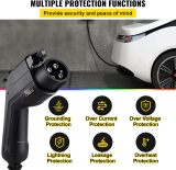 VEVOR LEVEL2 16A Amp 110V-240V 3.84 kW, Portable Electric Vehicle Charger with 25 ft Charging Cable NEMA 6-20 Plug, SAE J1772 Standard Plug-in Home EV Charging Station for Electric Cars