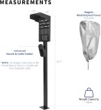 VIVO Outdoor EV Charging Stand, Weather Protection Hood, Pedestal for Charging Station, Floor Mounted, All Weather, Electric Vehicle Pile, Stainless Steel, Black, STAND-EV01C