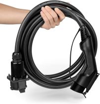 32A 20 Feet EV Charger Extension Cord for J1772 Electric Vehicle Charging Stations Black