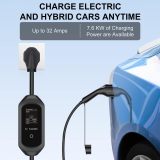 JX-E Level 2 EV Charger, Portable SAE J1772 Electric Vehicle Charger Plug-in Home Outdoor EV Charging Station with NEMA 14-50 Plug, Adjustable Current/Timing Delay, 32 Amp 240 Volt, 25FT
