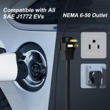 Skysword Ⅱ Level 2 EV Charger, 240V 16A 25FT Portable EVSE, NEMA 6-50 Electric Vehicle Charging Station