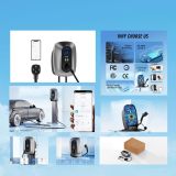 Level 2 EV Charger 48 A (WiFi), 25ft Cable, NEMA 14-50 EV Charger Level 2, ID Card Bluetooth Electric Car Charger, 240V Outdoor/Indoor Home Electric Vehicle Charging Stations, IP66 Water Proof