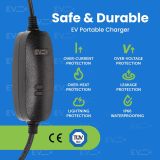 EV+ Level 2 EV Charger, 16A Portable Electric Vehicle Charging Station, SAE J1772 EV Charging Cable 25-Ft with NEMA 6-20 Plug, EVSE Travel Case, Home EV Charging Station