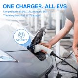 Portable EV Charger, NEMA 5-15 110v-120v Level 1 EV Charger,Adjustable Amp 6A/10A/13A/16A with 16.4Ft Cable, Home Electric Car Charger Stations for J1772 EVs, Tesla Need Adapter