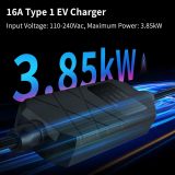 MAX GREEN Portable Level 1/2 EV Charger, 16 Amp 110-240V, 25FT Cable with NEMA 6-20 Plug & NEMA 5-15 Adapter for J1772 BEV/PHEV Home Electric Vehicle Charging Stations