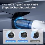 ORICO EV Charger Connector, Type 1 to Type 2 Adapter, SAE J1772 to IEC62196 Electric Vehicle Charging Adapter