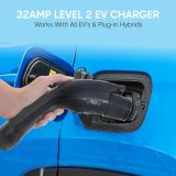 SBB Level 2 EV Charger, 32 Amp Adjustable NEMA 14-50 Extension Cord, 25ft Cable, 110V-240V Portable EV Charger with Dryer Plug Adapter, Electric Vehicle Charger Compatible with J1772 EV Cars