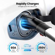 REEVAA Tesla to J1772 Charging Adapter [Max 60Amp & 15KW] Fit for All J1772 EVs, Military-Grade Charger Safety Adapter for Tesla Wall/Mobile/Destination Charger, with Dustbag, Black