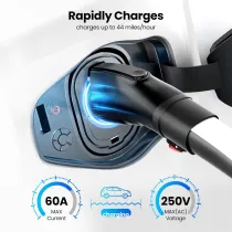 REEVAA Tesla to J1772 Charging Adapter [Max 60Amp & 15KW] Fit for All J1772 EVs, Military-Grade Charger Safety Adapter for Tesla Wall/Mobile/Destination Charger, with Dustbag, Black