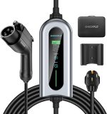 G1 Level 2 EV Charger(40Amp, 240V, NEMA 14-50P), Portable Electric Car Charger Adjustable Current/Timing Delay, 20FT Cable, Plug-Play EV Charging Station Wall-Mounted Home EVSE SAE J1772 EVs