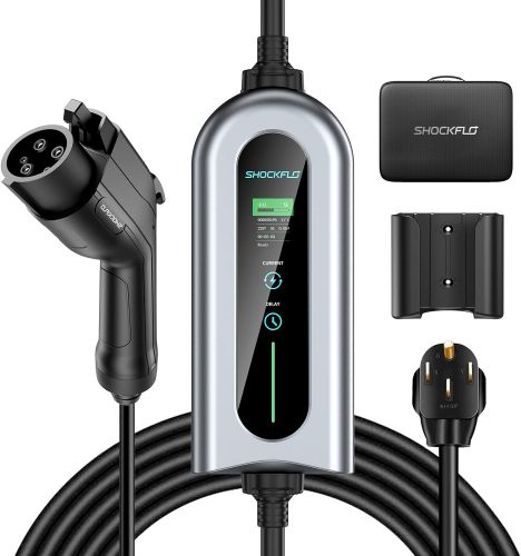 G1 Level 2 EV Charger(40Amp, 240V, NEMA 14-50P), Portable Electric Car Charger Adjustable Current/Timing Delay, 20FT Cable, Plug-Play EV Charging Station Wall-Mounted Home EVSE SAE J1772 EVs