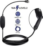Generic Book Engine Level 2 EV Charger(240V,16A,25ft) Portable EVSE Home Electric Vehicle Charging Station Universal