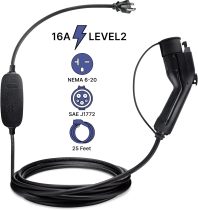 Generic Book Engine Level 2 EV Charger(240V,16A,25ft) Portable EVSE Home Electric Vehicle Charging Station Universal