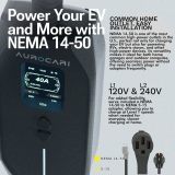 Level 2 EV Charger 40A 240V with J1772 NEMA 14-50P 9.6KW Wall Mounted Portable Electric Vehicle Charging Station with TSL High-end Adapter and 25ft Cable Adjustable Current Timing Delay
