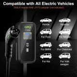QPQ Level 1-2 EV Charger 32Amp Portable Level 1&2 EV Charger for Home Level 2 Electric Car Charger with 25FT NEMA 14-50 Plug-in Electric Vehicle Charging Stations