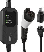 Level 1-2 EV Charger, 16A 25FT NEMA 6-20 Plug with NEMA 5-15 Adapter Portable Electric Vehicle Charging Station