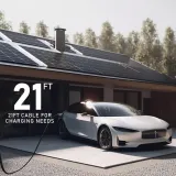 Electric Vehicle Charger, 40A Level 2 EV Charger, EV Portable Charger, Plug-in EV Charging Station with NEMA 14-50 Plug, 21FT Cable Works with J1772 EV and Hybrid Vehicles for Home and Outdoor
