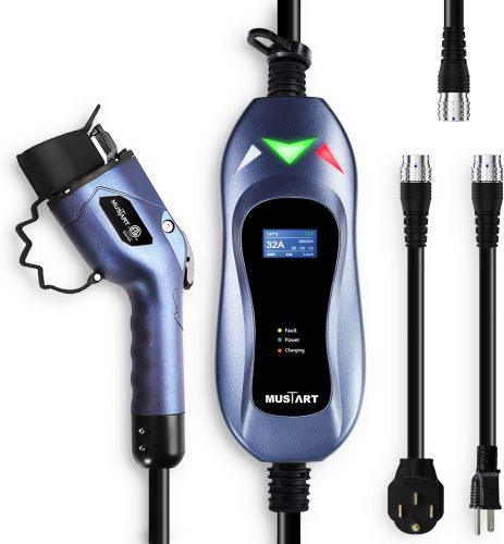 TRAVELMASTER Level 2 Portable EV Charger, 25ft Cable, Intelligent Plug Identification Auto-Adjusts Maximum Safe Current 15A/25A/32A Electric Vehicle Plug-in Charging Station (2-Gen)