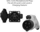 20ft 48amp J1772 EV Extension Cable, Made in USA - for Electric Vehicle Charging Stations, Carrying Bag, Ultra-Flex Cable, UL Listed Parts