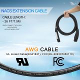 EV Charger Extension Cord for NACS, 26ft Max 240V 48A Compatible with Model 3/Y/X/S/, EV Charger Extension Cords NACS Plug for Home and Outdoor
