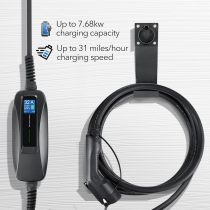 Lectron NEMA 14-50 Level 2 EV Charger - 240V 32 Amp with 15ft Extension Cord & J1772 Cable - for J1772 Evs