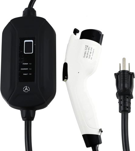 Portable EV Charger 16 Amp 240V with NEMA 5-15 Level 1 or NEMA 6-20 Level 2 Electric Vehicle Charging Station Adapter 24.6 ft (Level 1 (NEMA 5-15))
