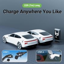 Tera EV Charger J1772 Extension Cable: ETL Certified 22 ft 40A Cord with Carrying Bag Strap 110V - 240V for Level 1 & 2 Charging Station Suitable for All SAE J1772 Type 1 Electric Vehicle