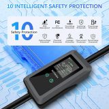 Level 2 EV Charger, 40 Amp, Portable Charger for Home and SAE-J1772, 25ft Cable, 240V, Charging Stations with LED Display, NEMA14-50 Plug Adapter, Current Adjustable. (Tesla Need Adapter)