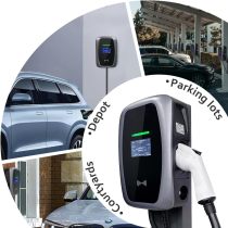 Level 2 EV Charger, 48Amp, 240V, Smart APP Controlled, J1772 Home Fast Electric Vehicle Charging Stations, Hardwire, Dark Gray, Screen display, Indoor or Outdoor use Car Charger
