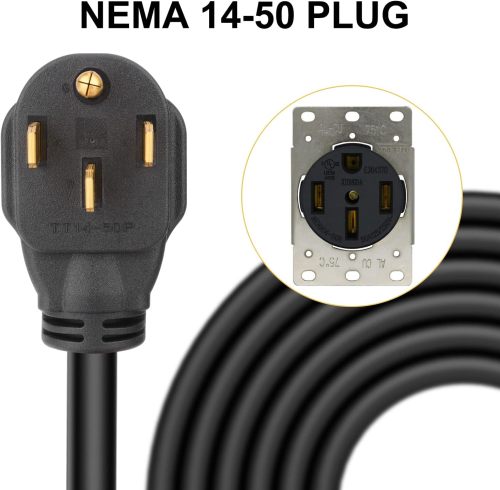 JX-E Level 2 EV Charger, Portable SAE J1772 Electric Vehicle Charger Plug-in Home Outdoor EV Charging Station with NEMA 14-50 Plug, Adjustable Current/Timing Delay, 32 Amp 240 Volt, 25FT