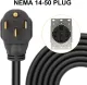 JX-E Level 2 EV Charger, Portable SAE J1772 Electric Vehicle Charger Plug-in Home Outdoor EV Charging Station with NEMA 14-50 Plug, Adjustable Current/Timing Delay, 32 Amp 240 Volt, 25FT