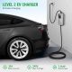 NEMA 14-50 Level 2 EV Charger (32Amp, 240V, 25FT), Wall-Mounted EVSE SAE J1772 EV, Portable Outdoor Electric Vehicle Charger, Adjustable Current/Timing Delay, Plug-in Home EV Charging Station