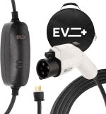 EV+ Level 2 EV Charger, 16A Portable Electric Vehicle Charging Station, SAE J1772 EV Charging Cable 25-Ft with NEMA 6-20 Plug, EVSE Travel Case, Home EV Charging Station