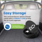 EV+ Level 2 EV Charger, 16A Portable Electric Vehicle Charging Station, SAE J1772 EV Charging Cable 25-Ft with NEMA 6-20 Plug, EVSE Travel Case, Home EV Charging Station