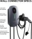 MAXOAK Electric Vehicle Charger - Adjustable 16A to 50A Output Current, Level 2, 240V, Hardwired, CSA Certified & NEMA Type 4, Smart APP Control, Compatible with All EV Brands