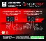 NEMA 14-30, 240V, 24 Amp Splitter Switch - Save Thousands on Home Electric Vehicle Charging (EV) Install, cETLus Certified, Charge Two EVs, Plug and Play
