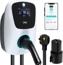 Level 2 EV Charger 240V/48A J1772 Electric Vehicle Charger NEMA 14-50 Plug Charging Station w/for Tesla Adapter w/App Control RFID Card WiFi 24Ft Cable Indoor/Outdoor Fast Charger