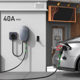 Morec Level 2 EV Charger 40Amp Electric Vehicle Charger NEMA14-50 220V-240V EV Charging Station for Home Compatible with J1772 EV Cars 20FT with Holder (Grey)