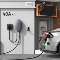 Morec Level 2 EV Charger 40Amp Electric Vehicle Charger NEMA14-50 220V-240V EV Charging Station for Home Compatible with J1772 EV Cars 20FT with Holder (Grey)