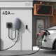 Morec Level 2 EV Charger 40Amp Electric Vehicle Charger NEMA14-50 220V-240V EV Charging Station for Home Compatible with J1772 EV Cars 20FT with Holder (Grey)
