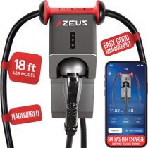 Zeus Level 2 EV Charger - Electric Vehicle Charging Equipment Compatible w/All EV Models - Fast J1772 EVSE Level 2 Charger 48 Amp - Hardwired 240V EV Home Charger - IP65 Water & Dust Resistant