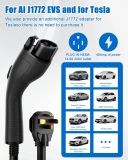 Level 2 EV Charger 48 Amp - Smart Display, RFID Card, Electric Car Charger EVSE SAE J1772, NEMA 14-50 Plug,26ft Cable, WiFi APP Enabled Electric Car Charger, 240V Electric Vehicle Charging Stations